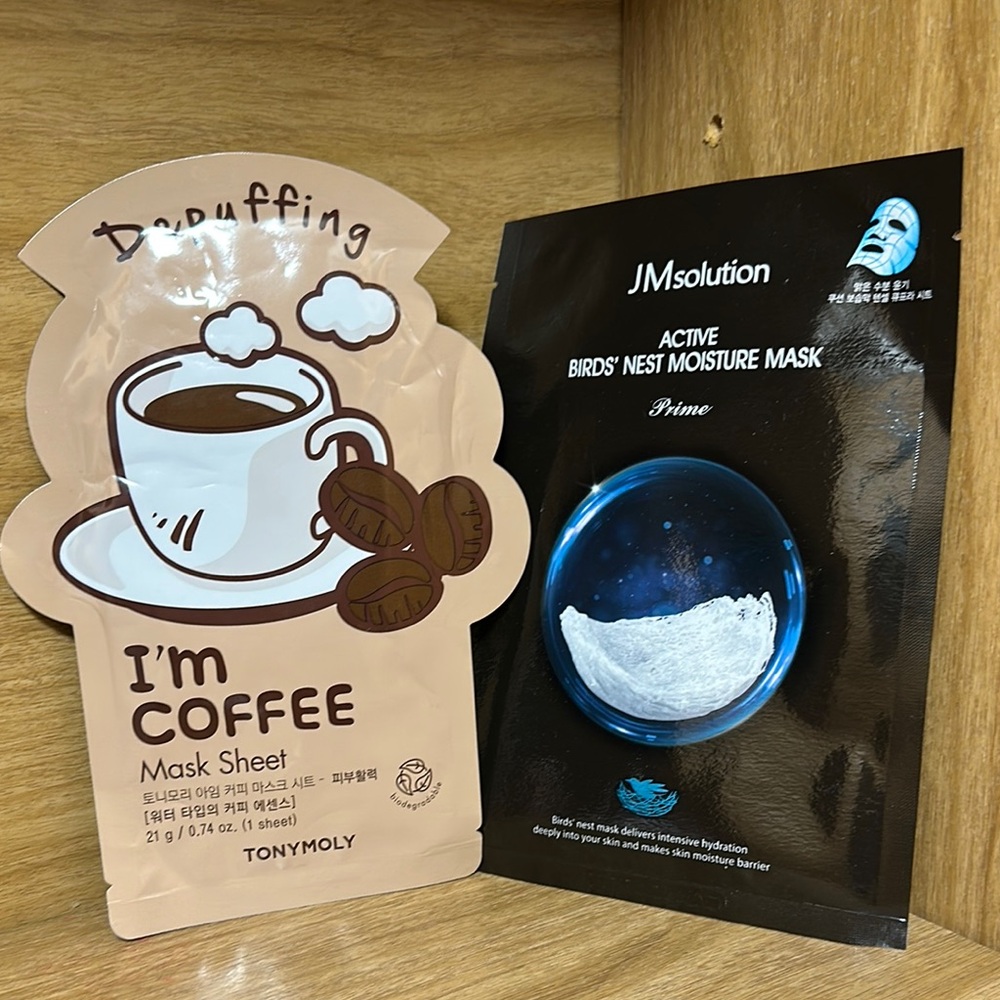 TONYMOLY I'm Coffee Mask Sheet and JMsolution Active Mask